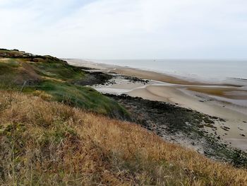 Scenic view of beach against sky