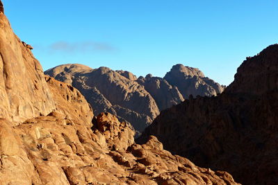 Scenic view of mountains against clear sky