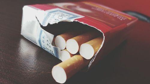 Close up of cigarettes