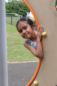 Portrait of smiling girl at playground