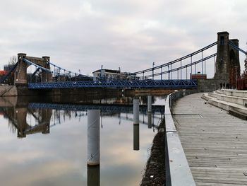 Bridge over river against sky