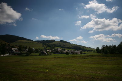 Scenic view of field against sky