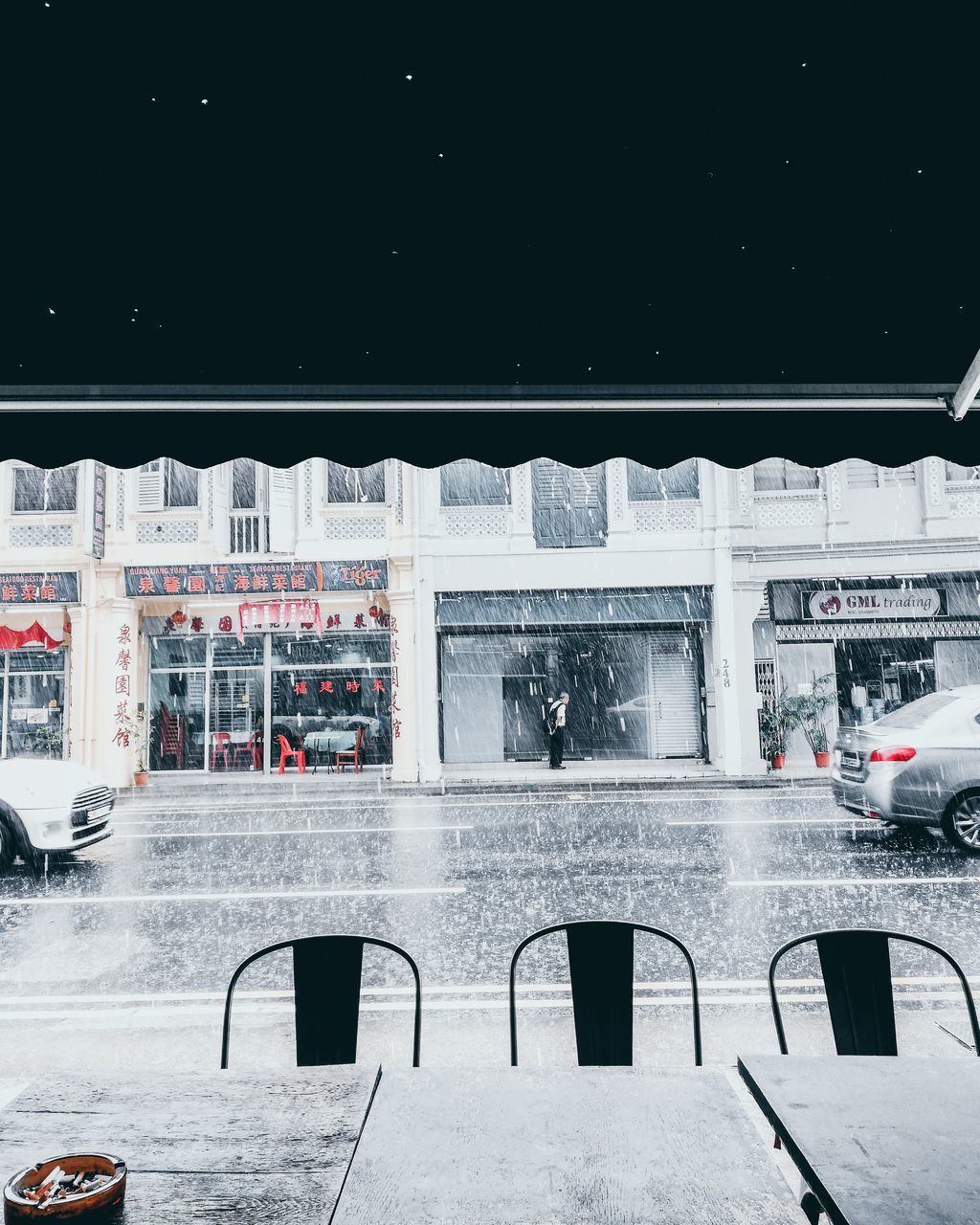 VIEW OF CITY STREET DURING WINTER