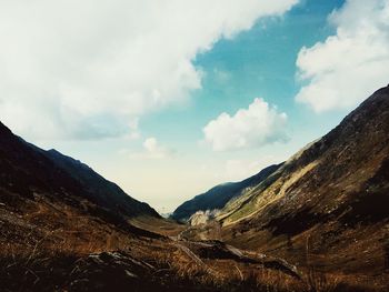 Scenic view of mountains against sky