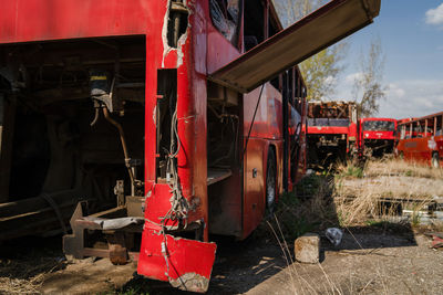 Abandoned train at railroad station