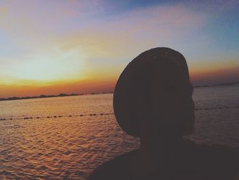 Scenic view of sea at sunset