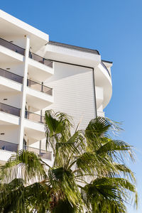 Low angle view of tree against clear blue sky