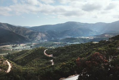 High angle view of landscape against sky