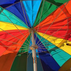 Low angle view of colorful hot air balloon