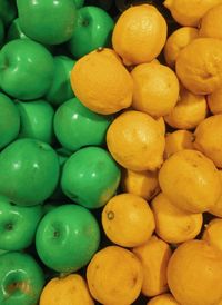 Full frame shot of oranges in market