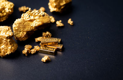 High angle view of cookies on table