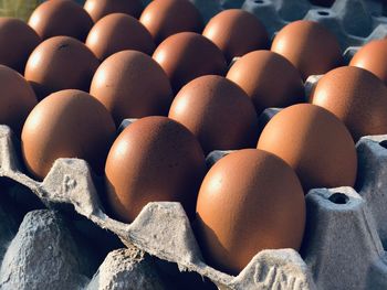 Full frame shot of eggs for sale at market