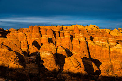 View of rock formation against sky