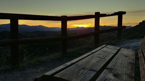 Scenic view of landscape against sky during sunset