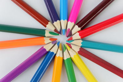 Close-up of multi colored pencils