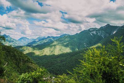 Scenic view of mountains against sky