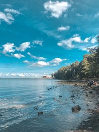 Scenic view of sea against sky