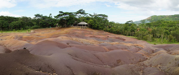 Scenic view of land against sky