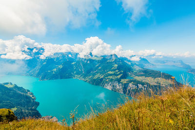 Panoramic view of lake against sky