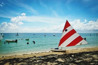 Scenic view of beach against sky