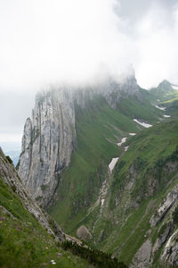 Scenic view of rocky mountains against sky