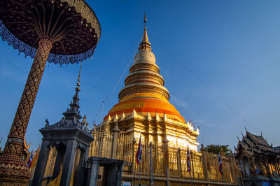 Low angle view of traditional building against sky