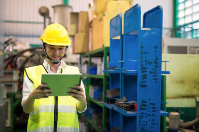 Man working with mobile phone