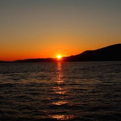 Scenic view of sea during sunset