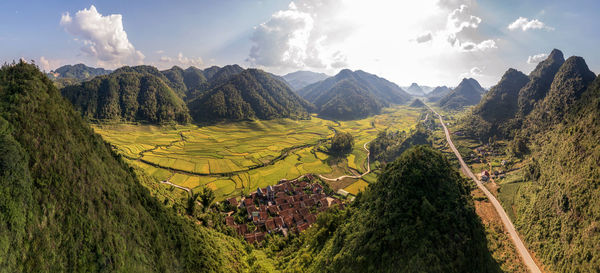 Scenic view of mountains against sky