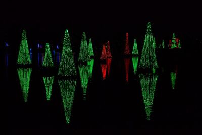 Illuminated lights at night