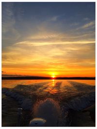 Scenic view of sea at sunset