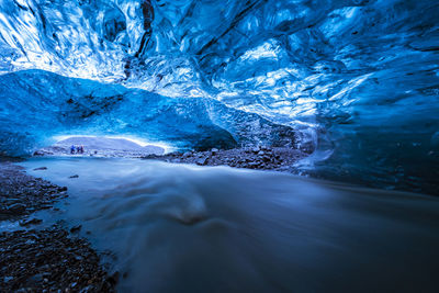 Scenic view of frozen cave