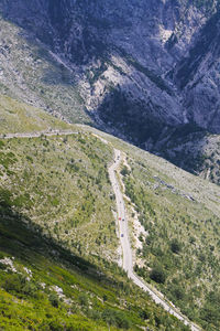 High angle view of road on mountain