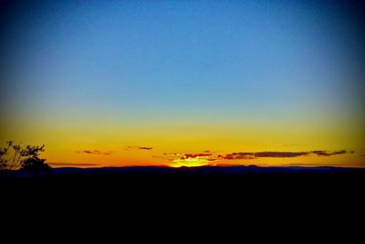 Scenic view of sea against clear sky during sunset