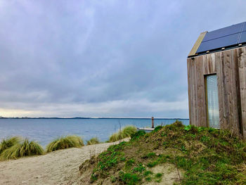 Scenic view of beach against sky