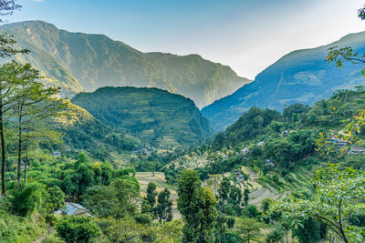 Scenic view of mountains against sky