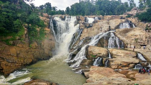 Scenic view of waterfall