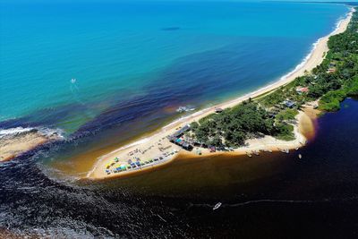 Aerial view of corumbau and caraíva beachs, bahia, brazil