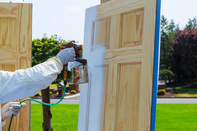 Man working on building