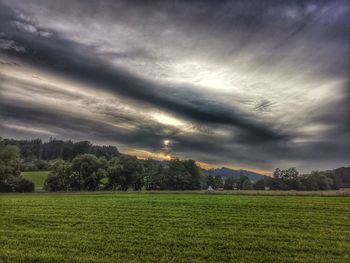 Scenic view of field against sky