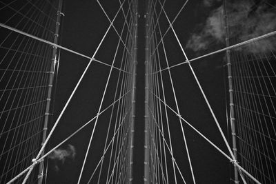 Low angle view of cables against sky