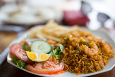 Close-up of served food