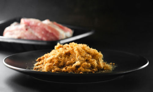 Close-up of meat served in plate