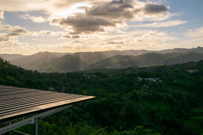 Scenic view of landscape against sky during sunset