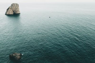 High angle view of sea against sky