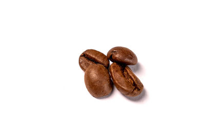 High angle view of coffee against white background