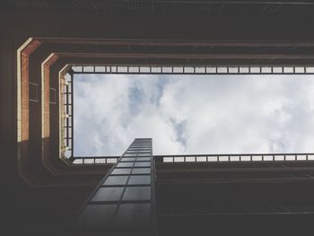 Low angle view of built structure against cloudy sky