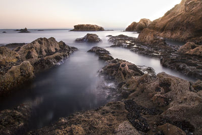 Rock formations in sea