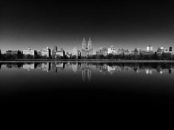 Reflection of city in water