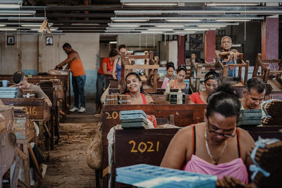 People working at shop